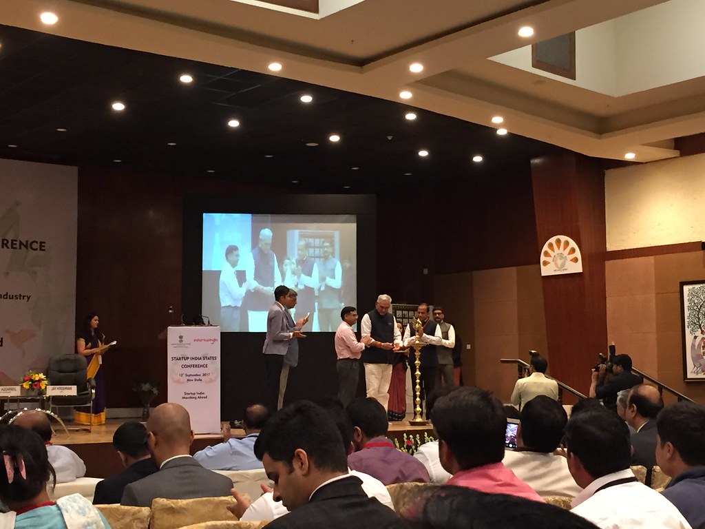 Opening ceremony by Commerce Minister CR Chaudhary StartUp India Conference Pravasi Bhartiya kendra New Delhi September 2017 AskDushyant