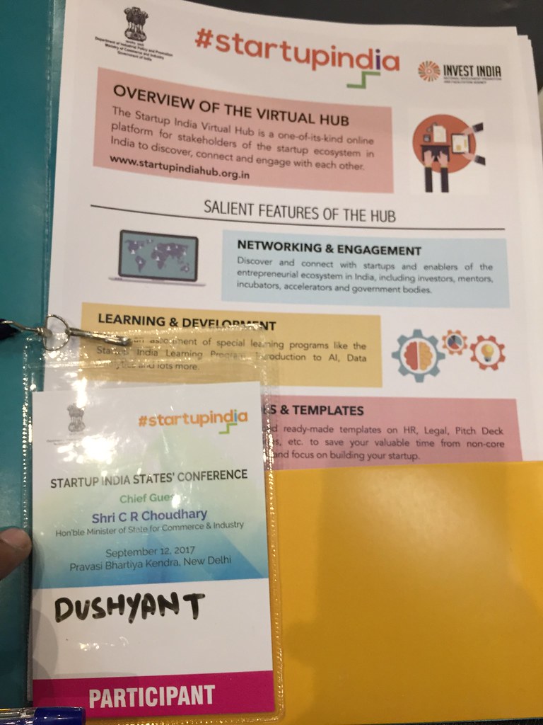 Registration Kit StartUp India Conference Pravasi Bhartiya kendra New Delhi September 2017 AskDushyant