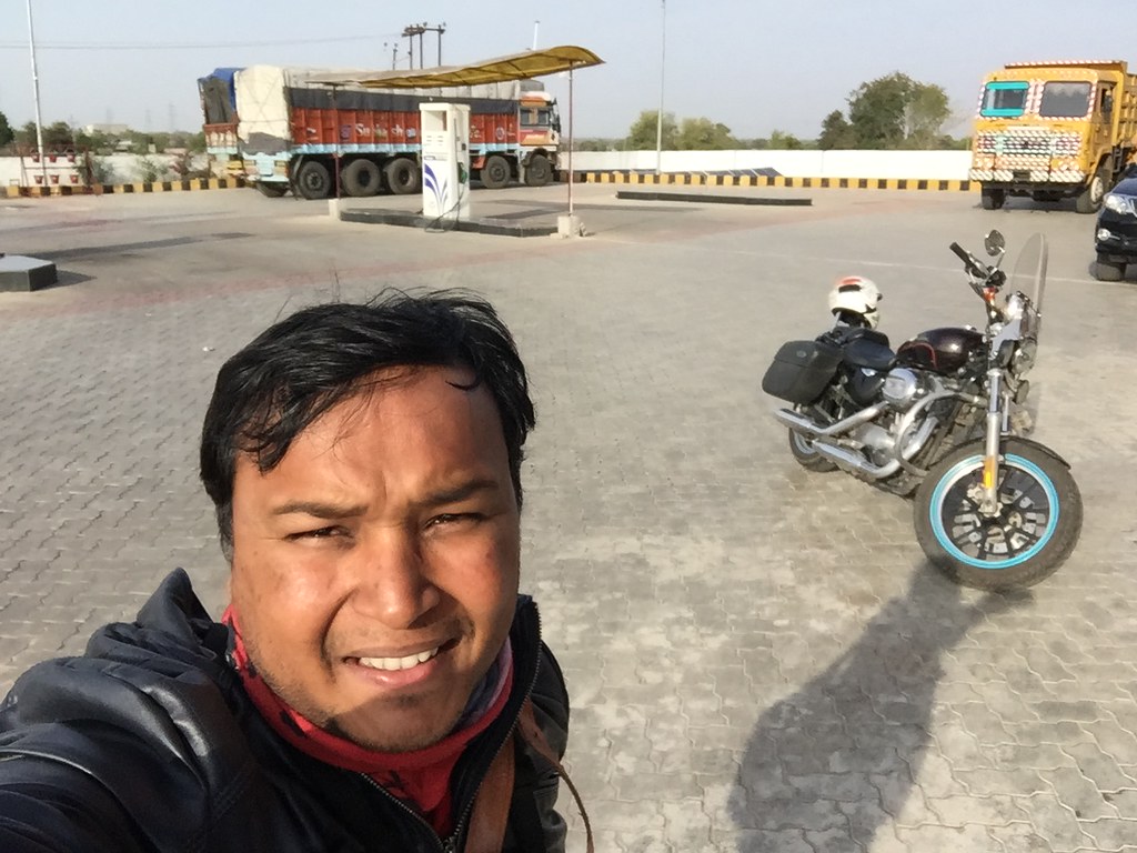 Gas Filling station stop Harley Davidson ride AskDushyant Year 2017