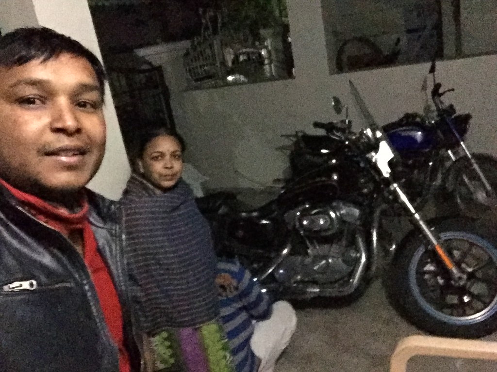 Selfie with parents Harley Davidson ride AskDushyant Year 2017