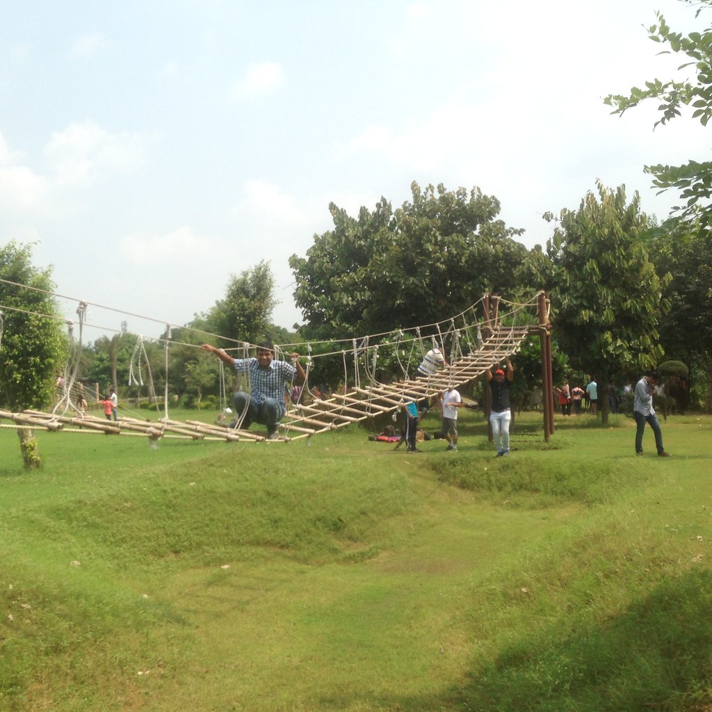 Monkey walk on rope Peoplestrong tech team outing Yr 2016 AskDushyant