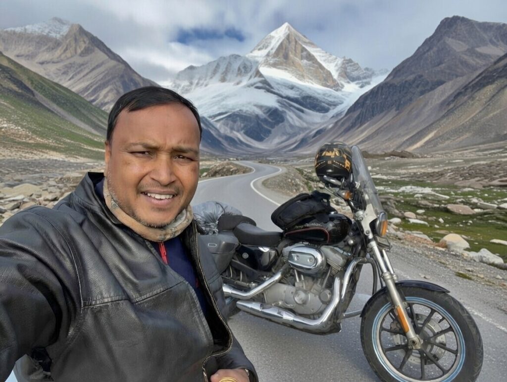 Mountain background change on original photo casually clicked with my harley davidson agra indore ride AskDushyant
