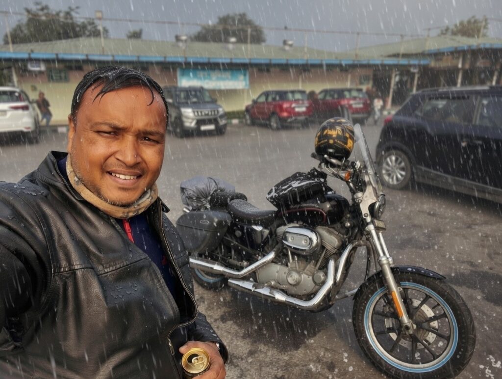 Rain effects on original photo casually clicked with my harley davidson AskDushyant