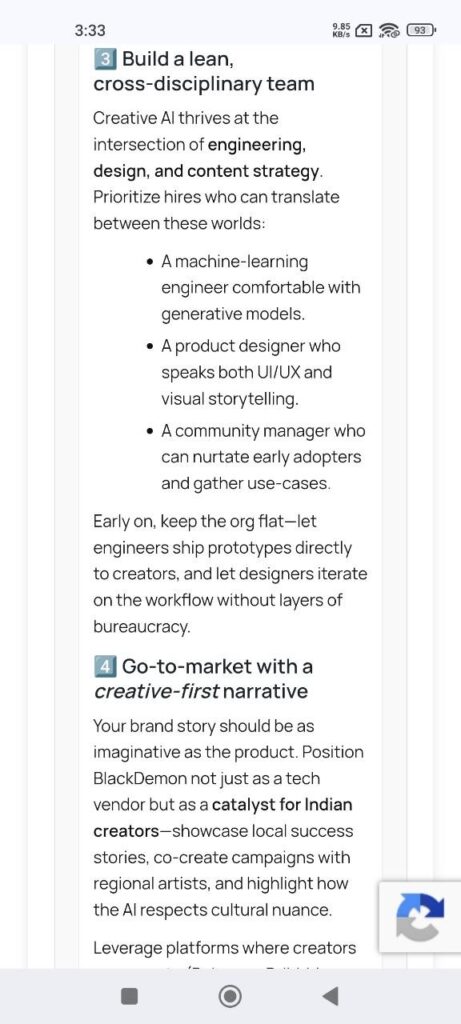 response screen4 question regarding blackdemon india creativeai venture AskDushyantAI